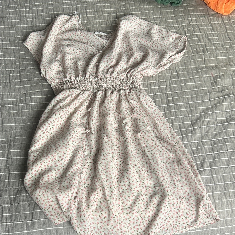 Sienna Sky Floral Dress in Cream and Pink